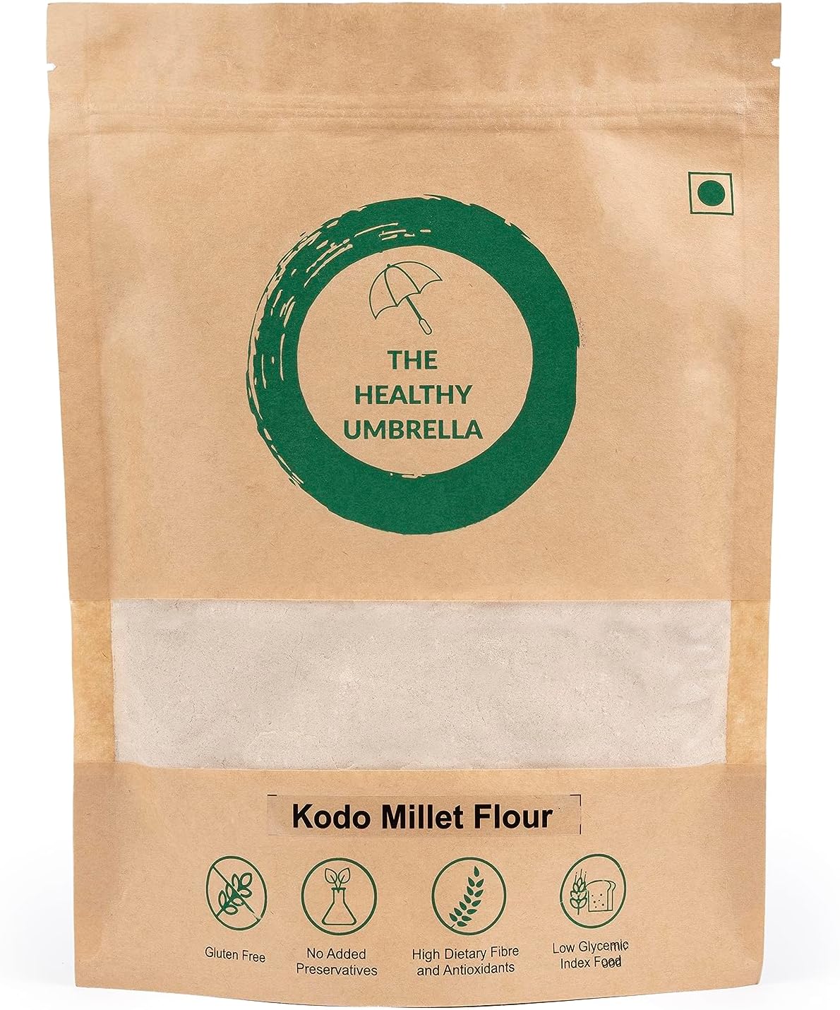 The Healthy Umbrella Kodo Millet Flour 1kg Unpolished Millets Atta for Pancakes, Cookies, Bread, Dosa, Cakes High Protein & Dietary Fibre Gluten Free Diabetes Friendly Good for Health and Fitness