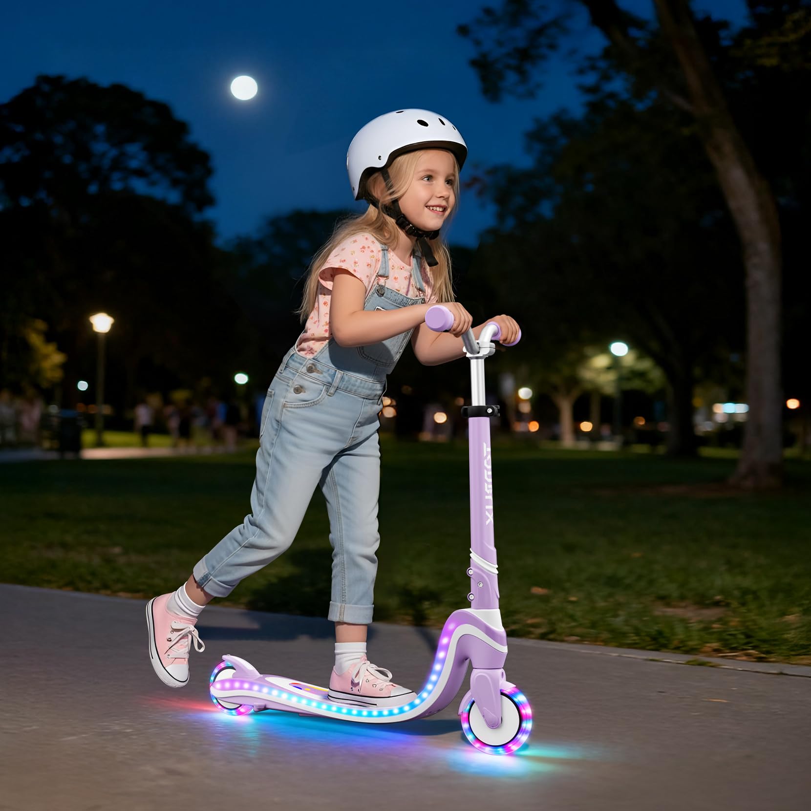 TONBUX Patinete Niños de 3 a 12 Años con Cubierta Iluminada y Ruedas de Poliuretano, 3 Niveles de Altura Ajustable con Soporte, Ligero, Patinete para Niños de 3 Años