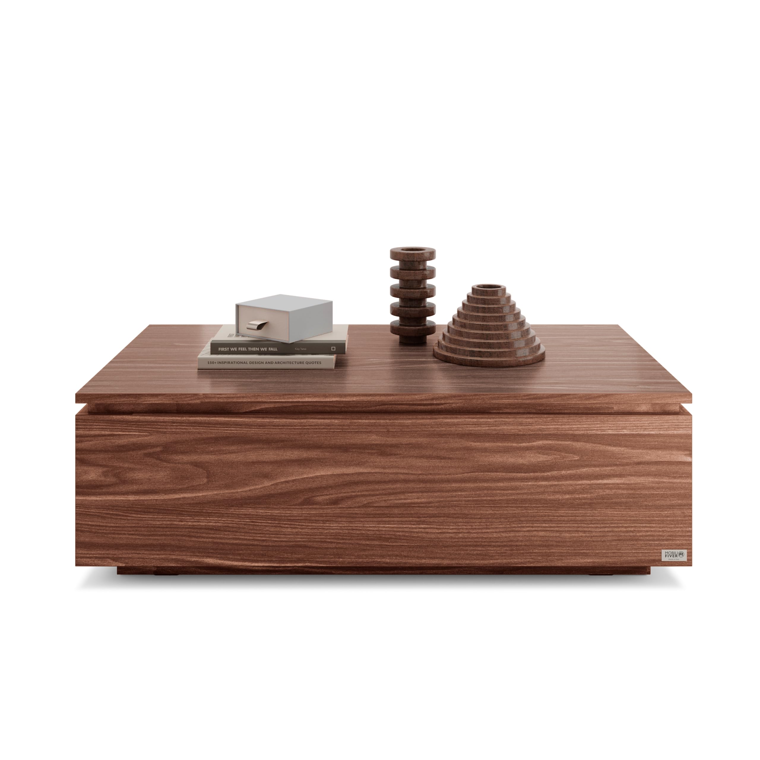 MOBILI FIVER, Mesa de Centro elevable, X, Nogal, mesita salón, mesita Auxiliar Baja, Made In Italy