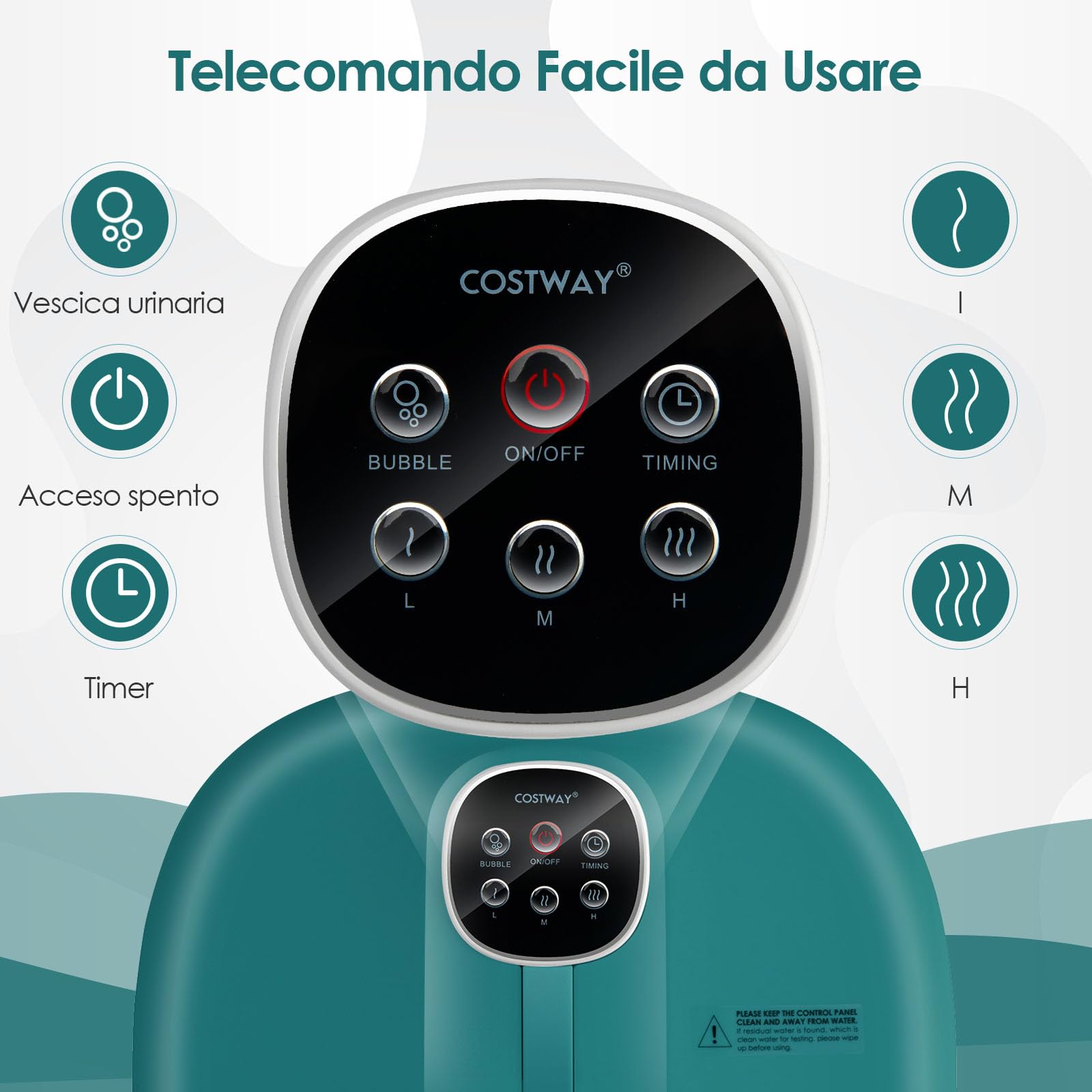 GYMAX Pediluvio Elettrico, 3 in 1 Massaggiatore Piedi Pieghevole con Riscaldamento dell’Acqua in 3 Livelli, Getti di Bolle, Pannello di Controllo Magnetico, per Tutta la Famiglia (Verde Scuro)