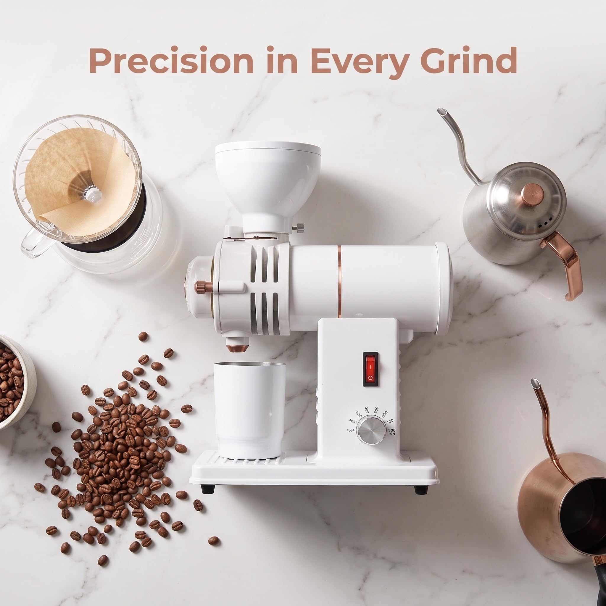 Elektryczny młynek do kawy, 78 mm, ze stali nierdzewnej, 10 ustawień stopnia mielenia, pojemność 120 g, idealny do espresso, kawy filtrowanej i zimnej parzenia