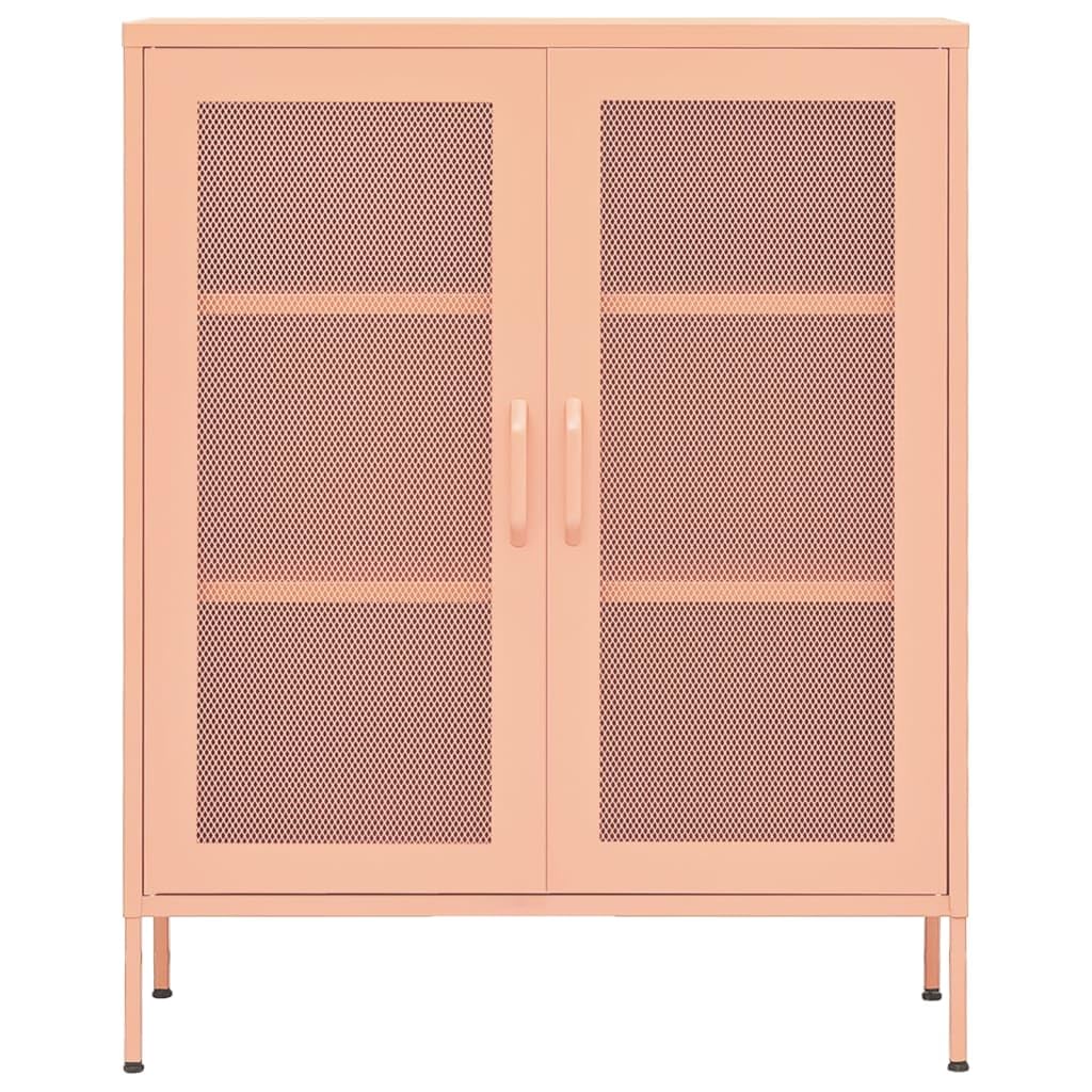 Lagerschrank Rosa 80x35x101,5 cm Stahl Büro-Stauschrank Wohnzimmerschrank Möbel für das Wohnzimmer Geeignet für Wohnzimmer, Schlafzimmer, Büro