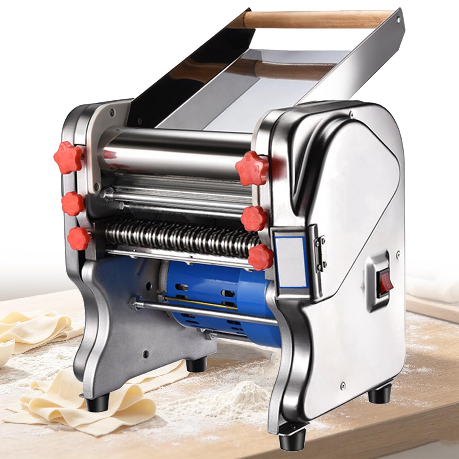 BITYCOW Household Commercial Electric Noodle Maker, 550W Automatic Dough Sheeter Machine for Pasta Spaghetti Lasagne and Ravioli Preparation F220