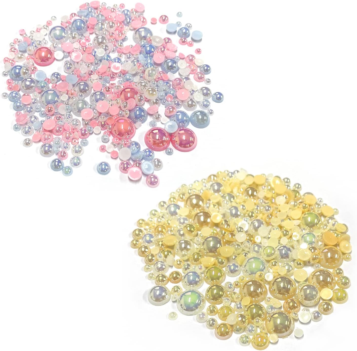 20g Mixed Color Flat Back Pearl Half Round Pearls, Resin Pearl Cabochon Beads, Colorful Half Round Pearls for Jewelry DIY Craft, Nail Art, Home Décor