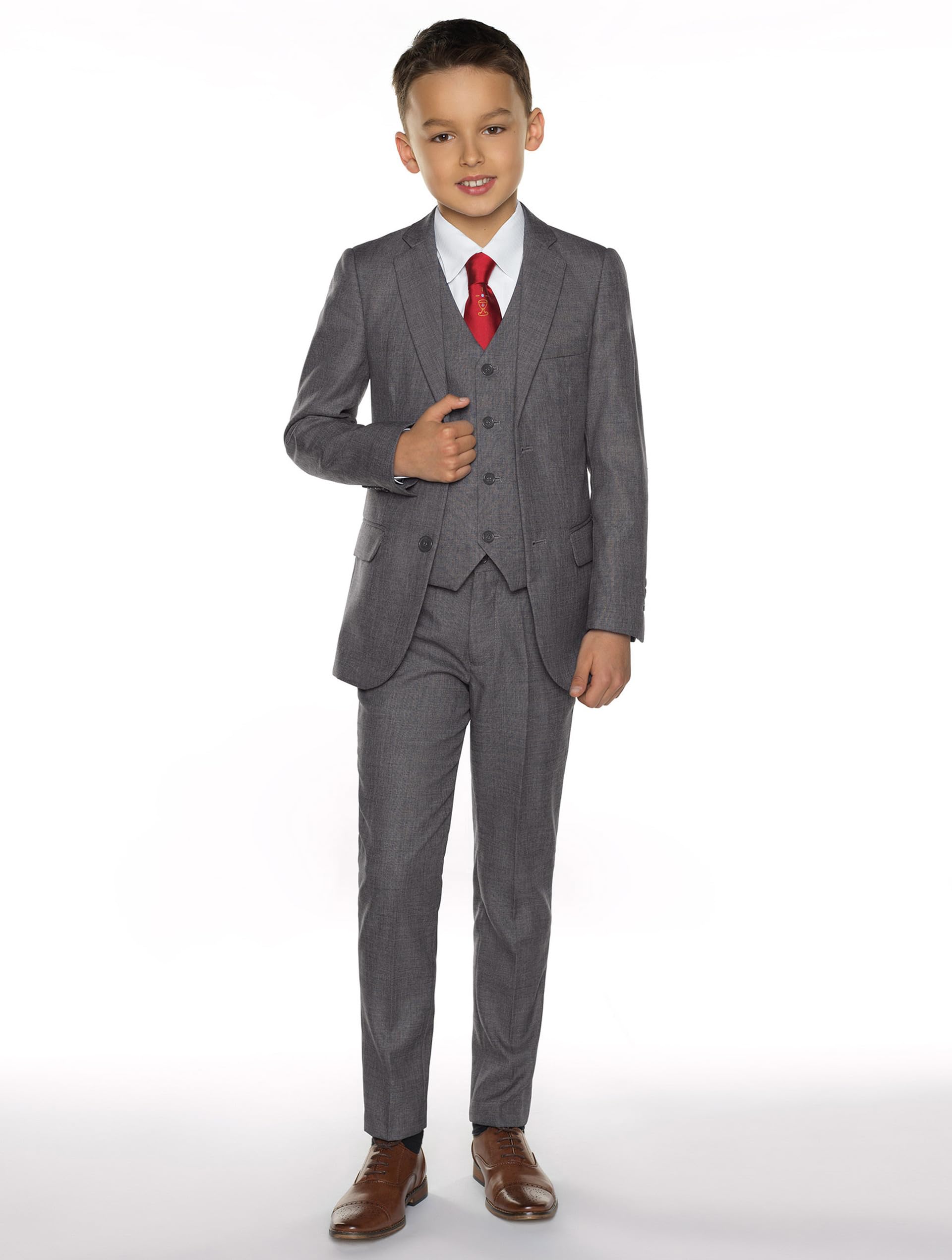 Jungen Formal Anzug 3 Stück Set Smokings Jacke Weste Hose Hochzeit Bankett
