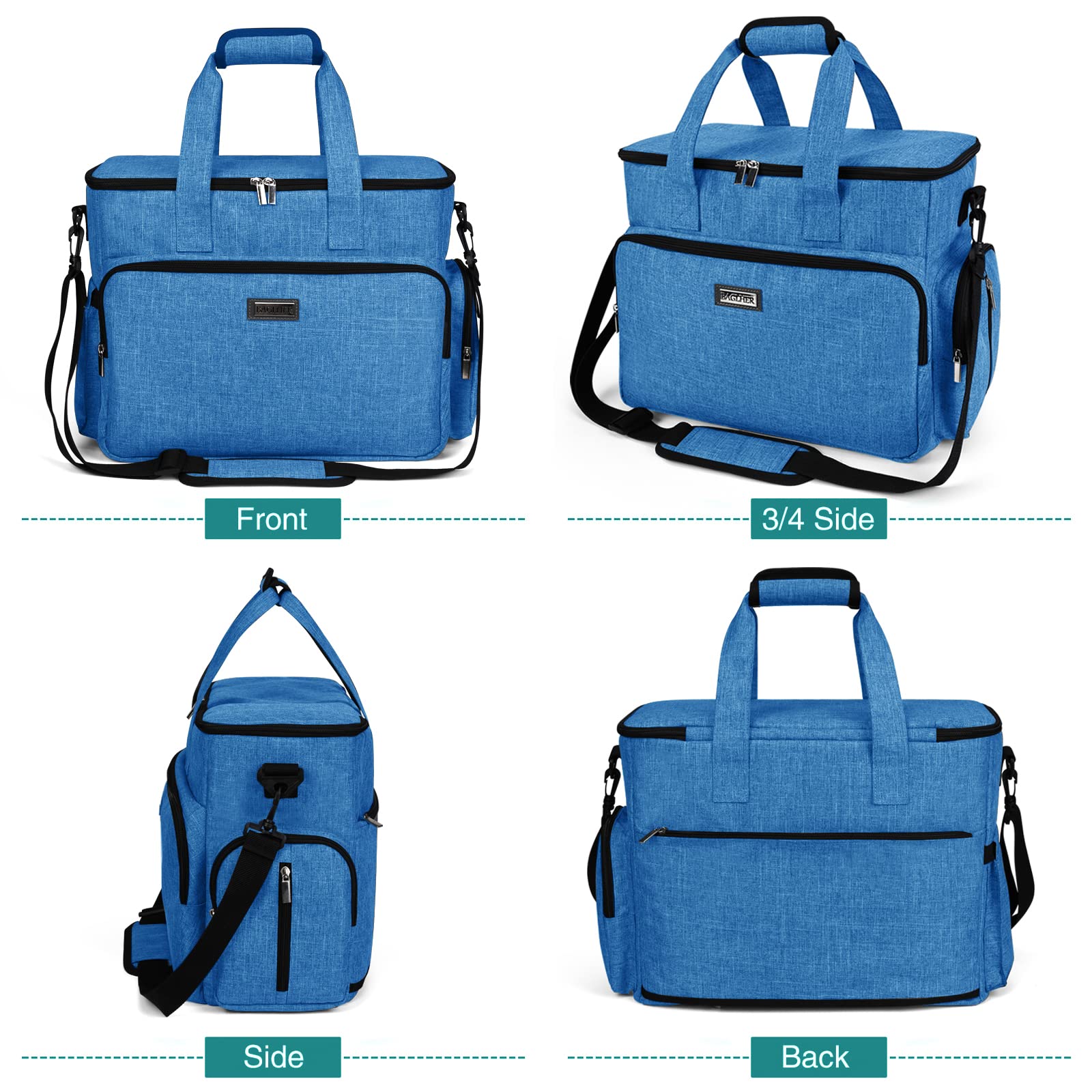 BAGLHER Hundetasche, Haustier-Reisetasche (alle Haustier-Reisebedarf), mit 2 Haustierfutterbehältern und 2 faltbaren Silikonnäpfen; unverzichtbares Set für Haustierreisen, Blau