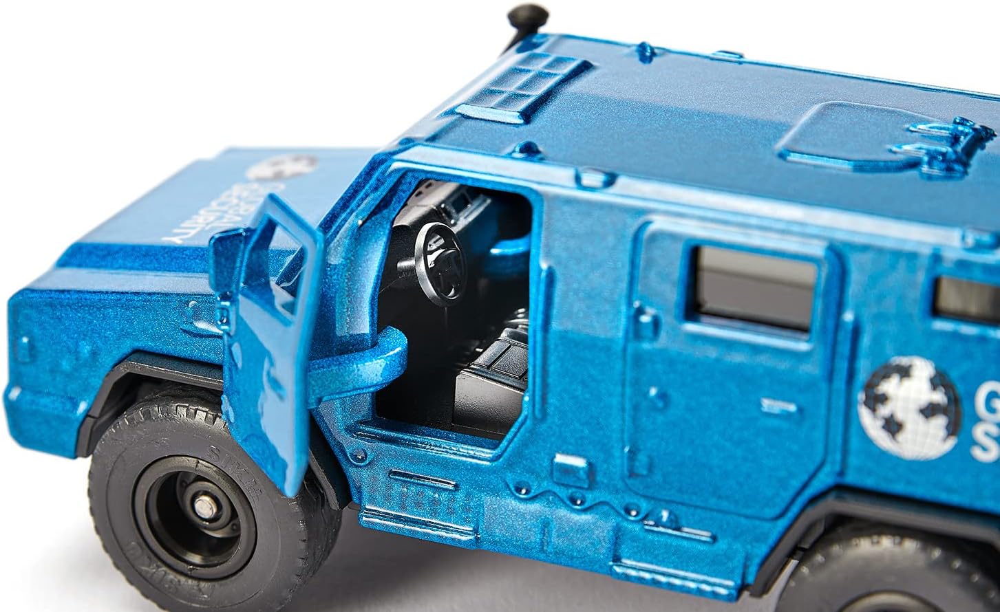 Siku 1926, Rheinmetall Survivor Cash Transporter, Toy car, 1:50, Metal/Plastic, Blue, Openable Doors, Incl. Sticker Sheets in Various Languages and 4 Gold Bars