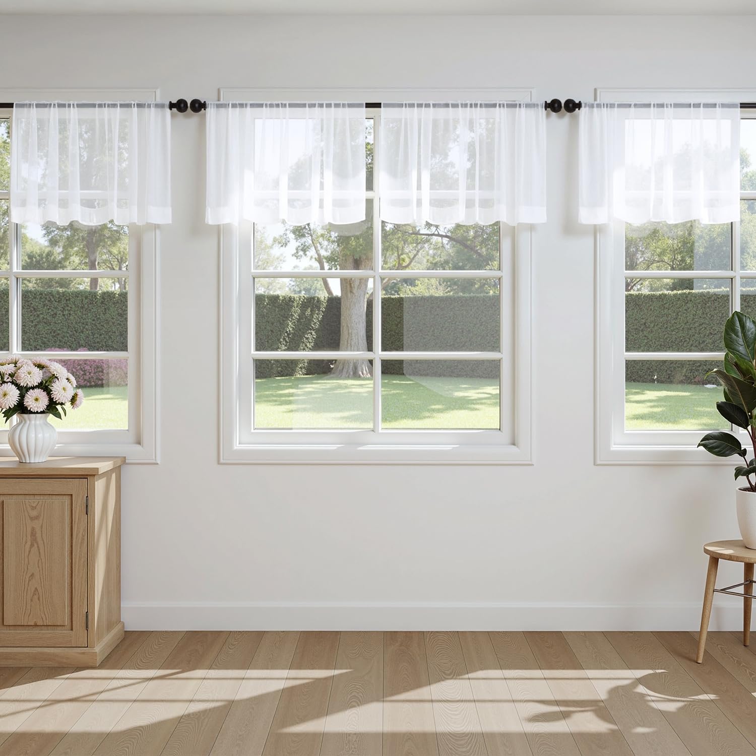 MIULEE Sheer Valance 4pk
