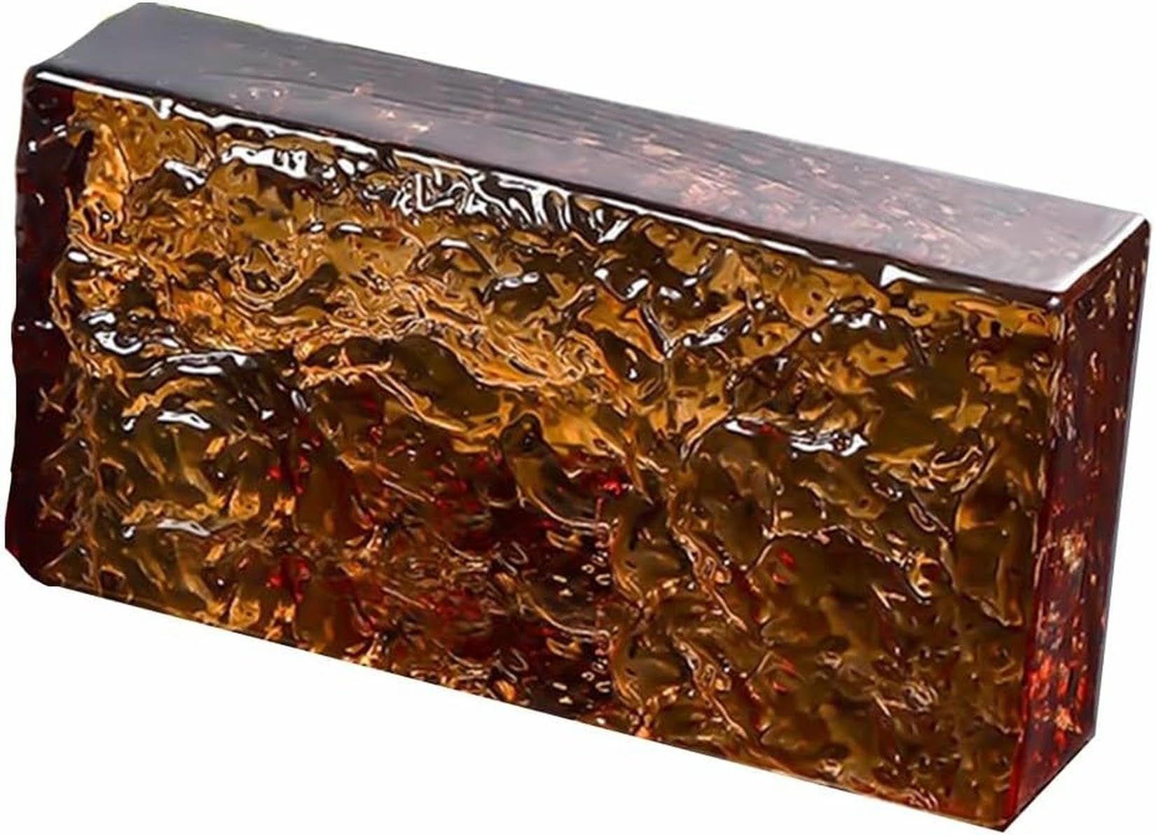 Bloques de Vidrio Transparente de Colores, Ladrillo de Vidrio Transparente Multicolor 20x10x5 cm(Brown)