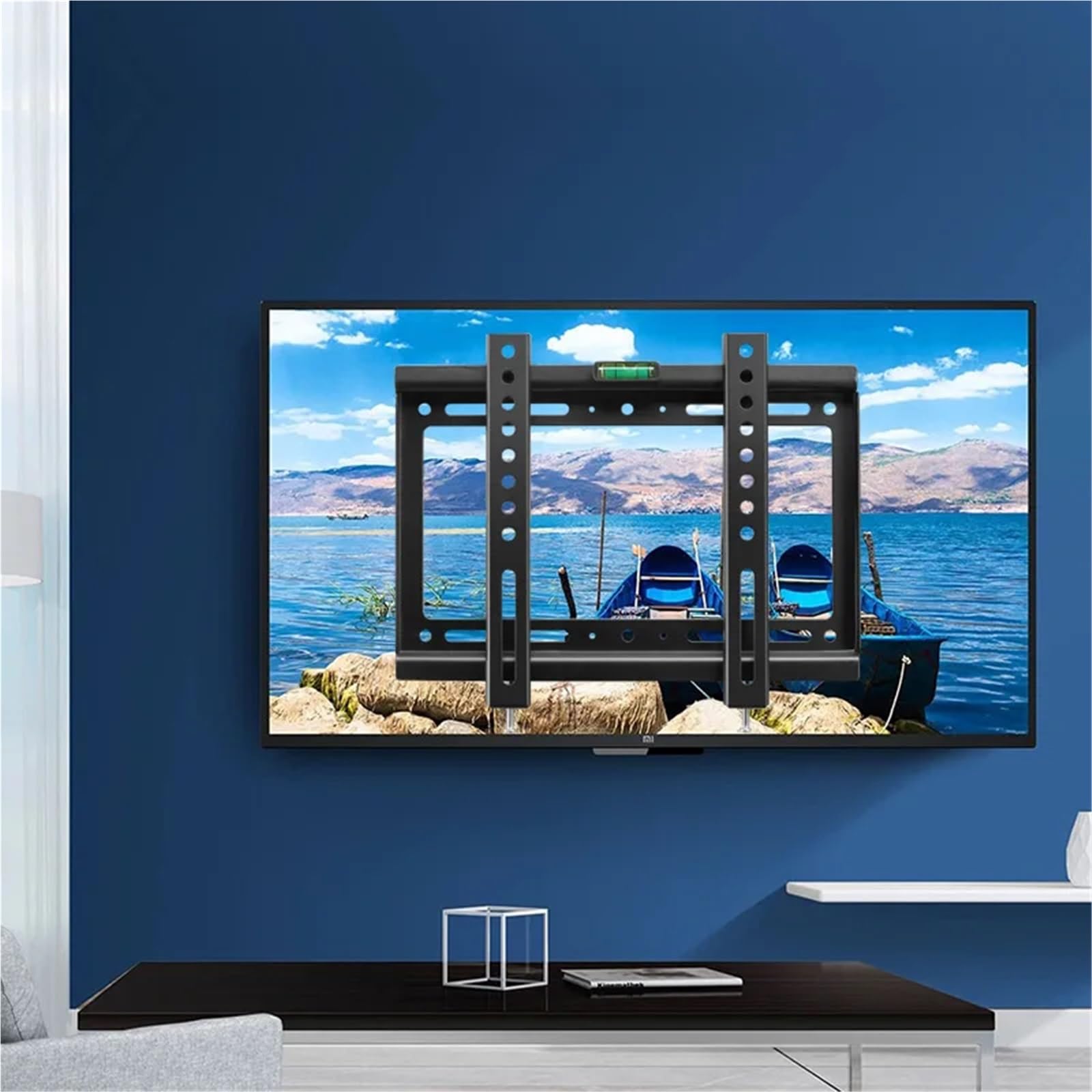 SERDAS Staffa universale per montaggio a parete, a basso profilo, fissa per TV a schermo piatto da 14-32 pollici, universale, per monitor TV a schermo piatto