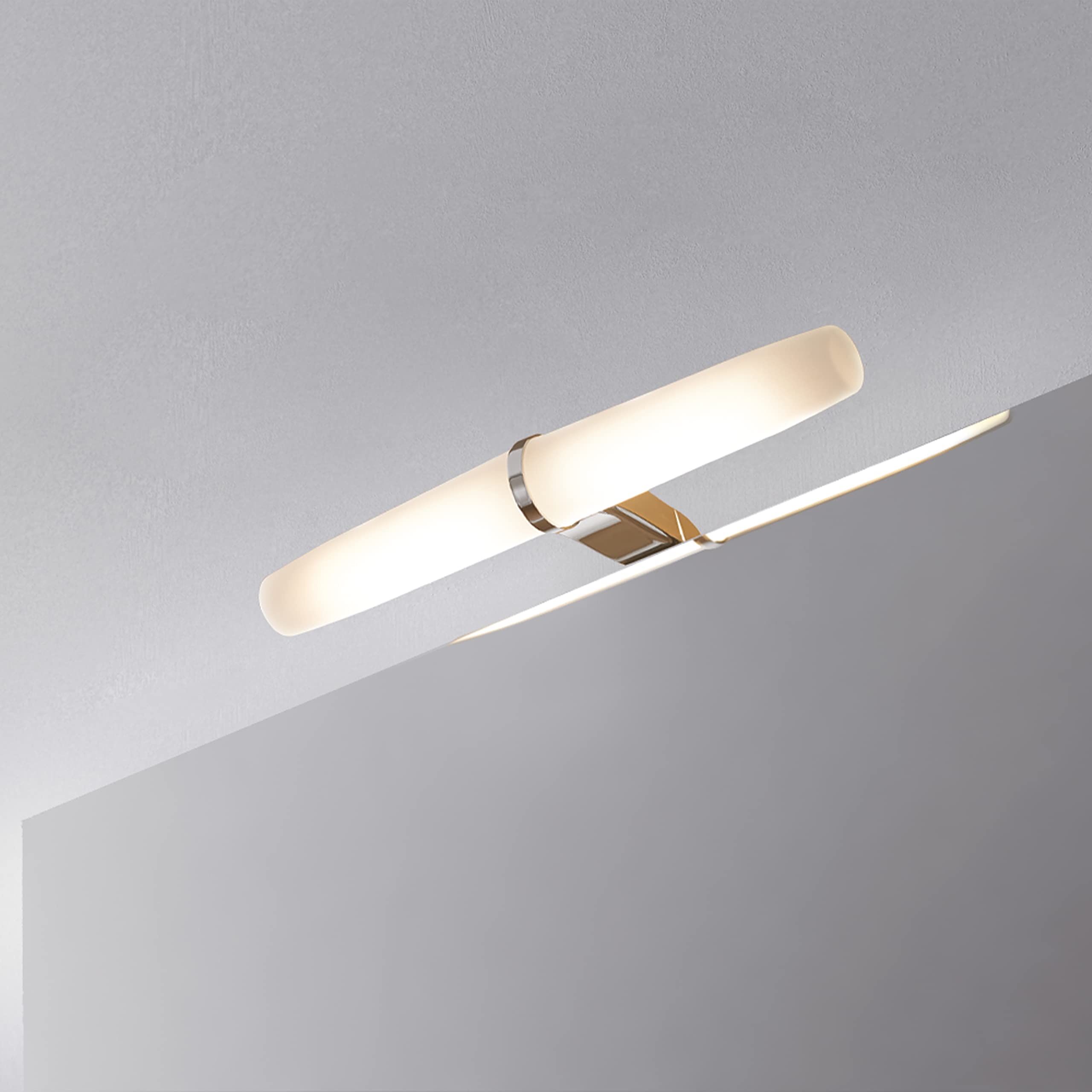 Emuca - Spot LED pour miroir de salle de bain, IP44, 233 mm, Plastique, Chromé