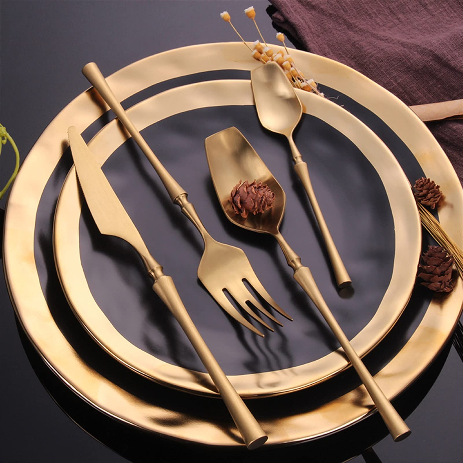 Edelstahlbesteck Set Gold Geschirr Set Western Food Tischbesteck Geschirr Geschirr Gabeln Messer Löffel (Color : 2set-8piece)