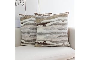 jojusis Pack of 2 Faux Fur Plush Decorative Throw Pillow