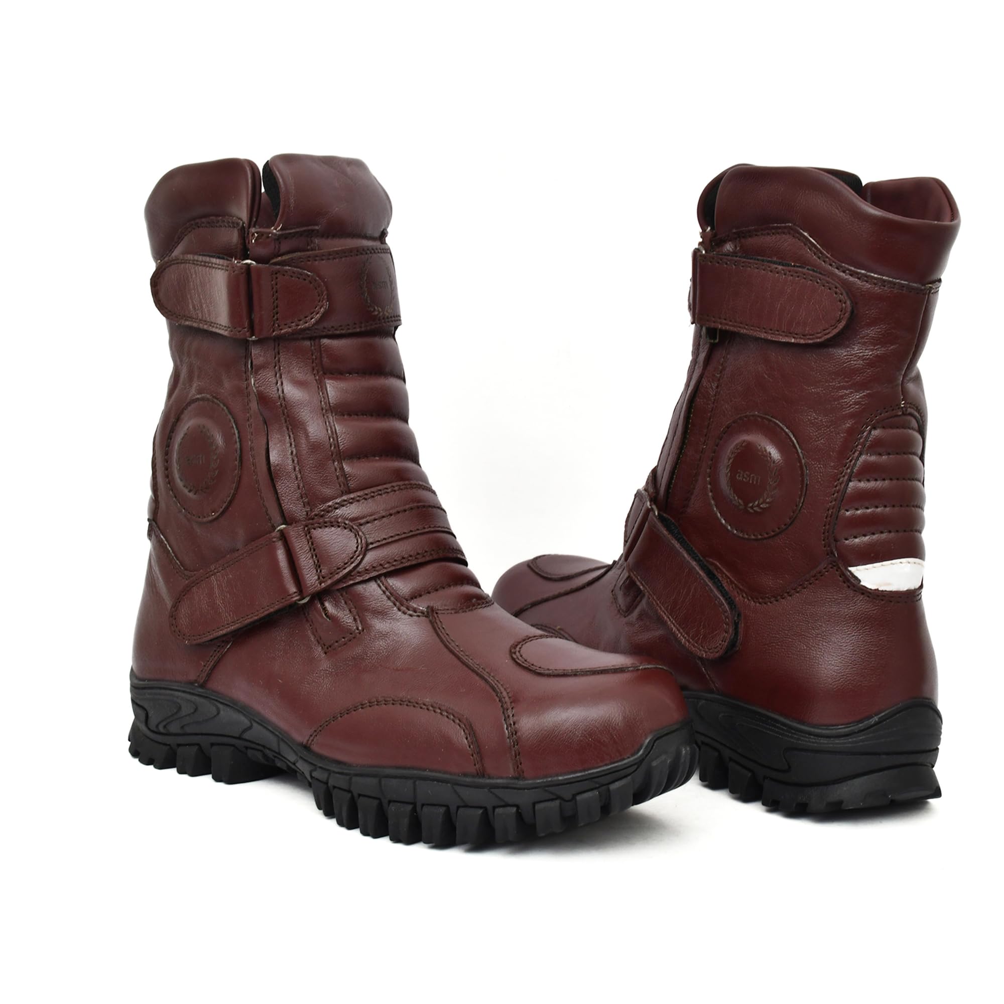 Bikers waterproof boots with bteel toe: High ankle leather boots for men, Trekking, Hiking with Memory foam footpad & high performance rubber sole. Sizes 5 to 12 available. Art-708CherryBrown (9) (B0CJJZWPKH) Amazon Price History, Amazon Price Tracker