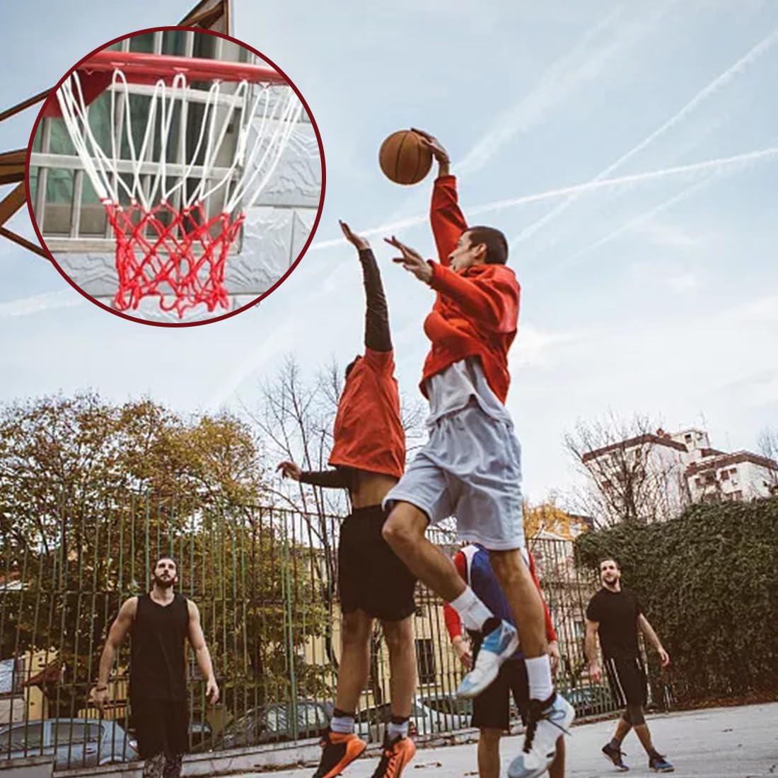 3 Pezzi Rete da Basket Rimovibile, Ricambio Professionale Portatile per Canestri Interni ed Esterni,canestro basket esterno,Rete per Canestro da Basket,Rica mbio Rete da Bas ket