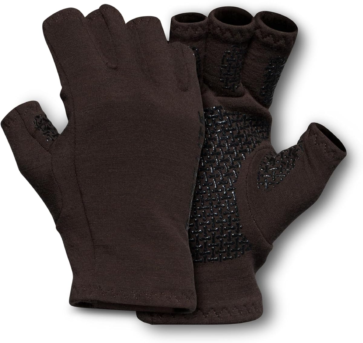 First Lite Rugged Wool Half Finger Glove | Merino Wool Fingerless Hunting Gloves for Men | Silicone Grip Palm for Shooting Dexterity