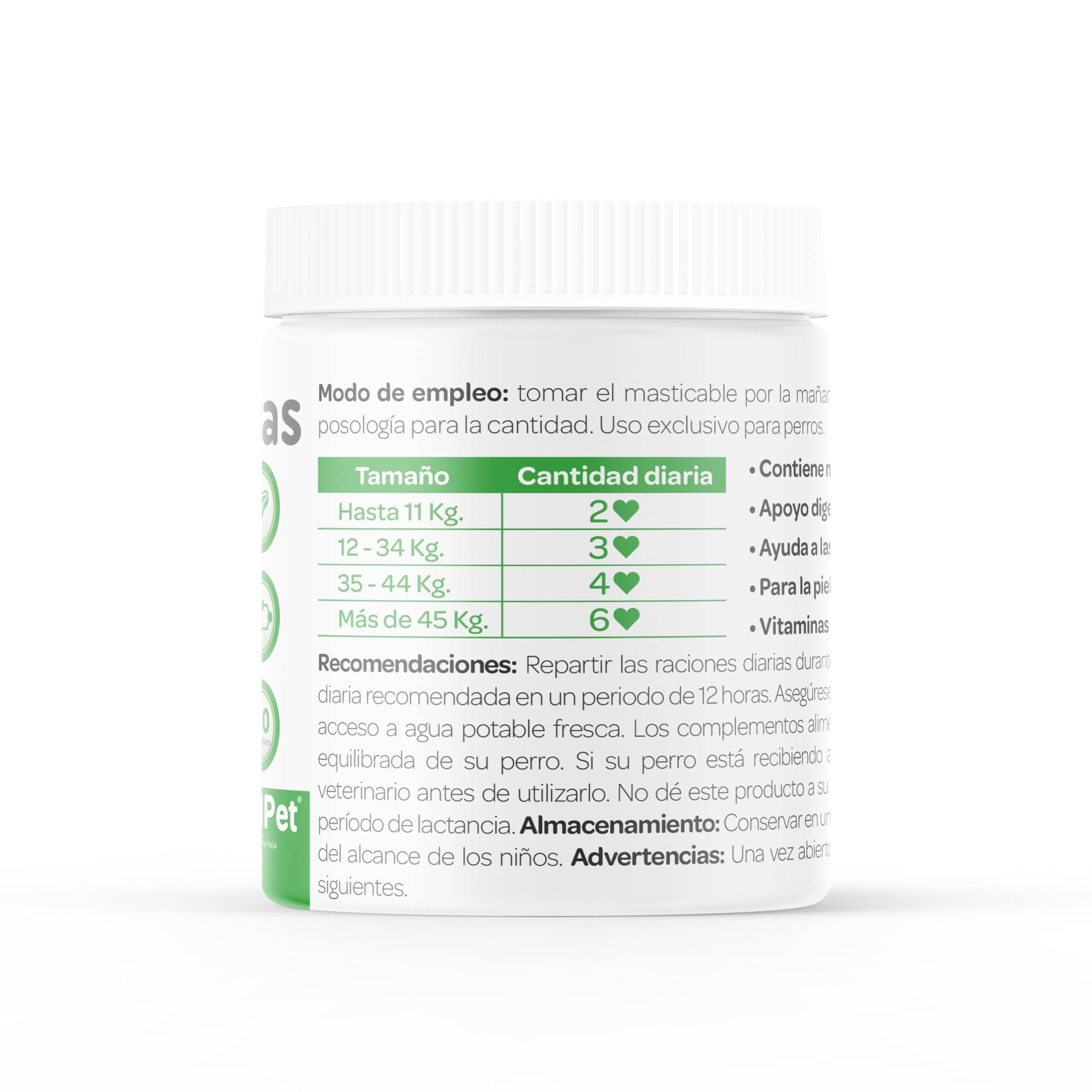 Multivitaminas y minerales para Perros, 120 masticables Sabor Ternera | con glucosamina, probióticos y enzimas digestivas | Apoyo Articular, digestivo e inmunológico