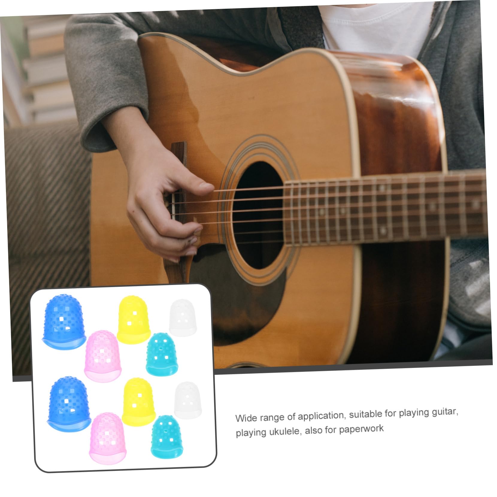 Hohopeti Silicone Finger Protectors 5 Sizes 20pcs Chopping Guard Hot Glue Finger Protectors for Guitar Paperwork Cutting Office Tasks