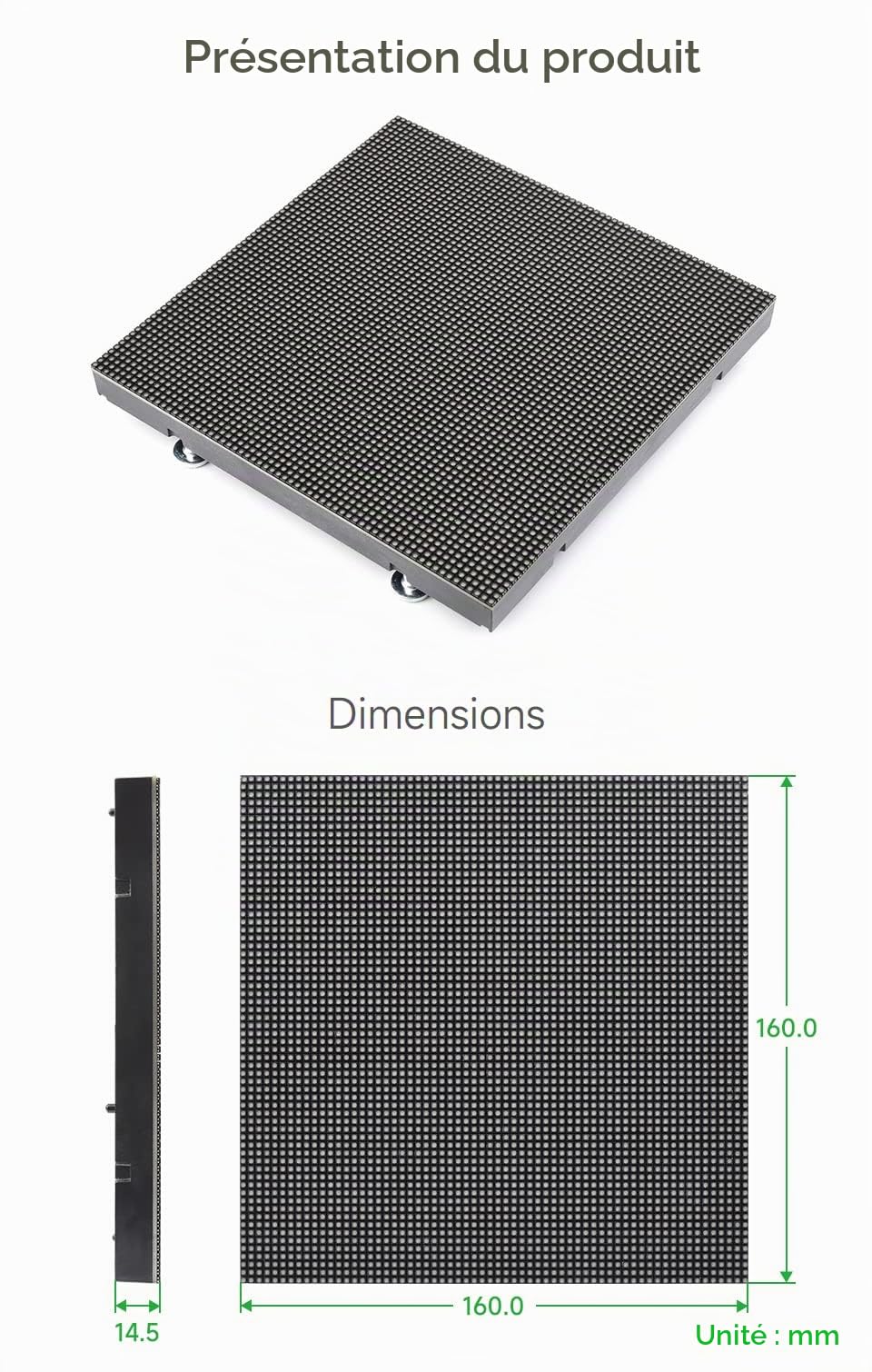 Waveshare RGB Full-Color LED Matrix Panel 2.5mm Pitch 64x64 Pixels Adjustable Brightness Compatible with Raspberry Pi/Pico/ESP32