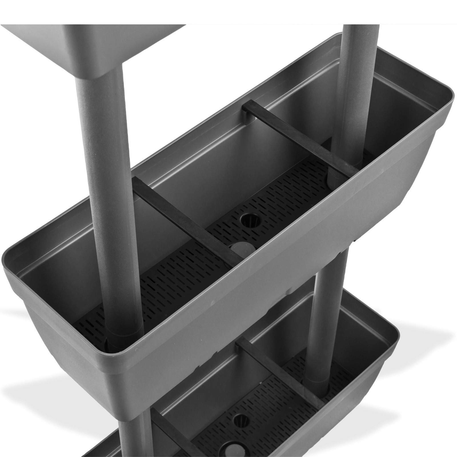 Jardinière, 50 Cm, Plastique GRIS FONCE JARDIN