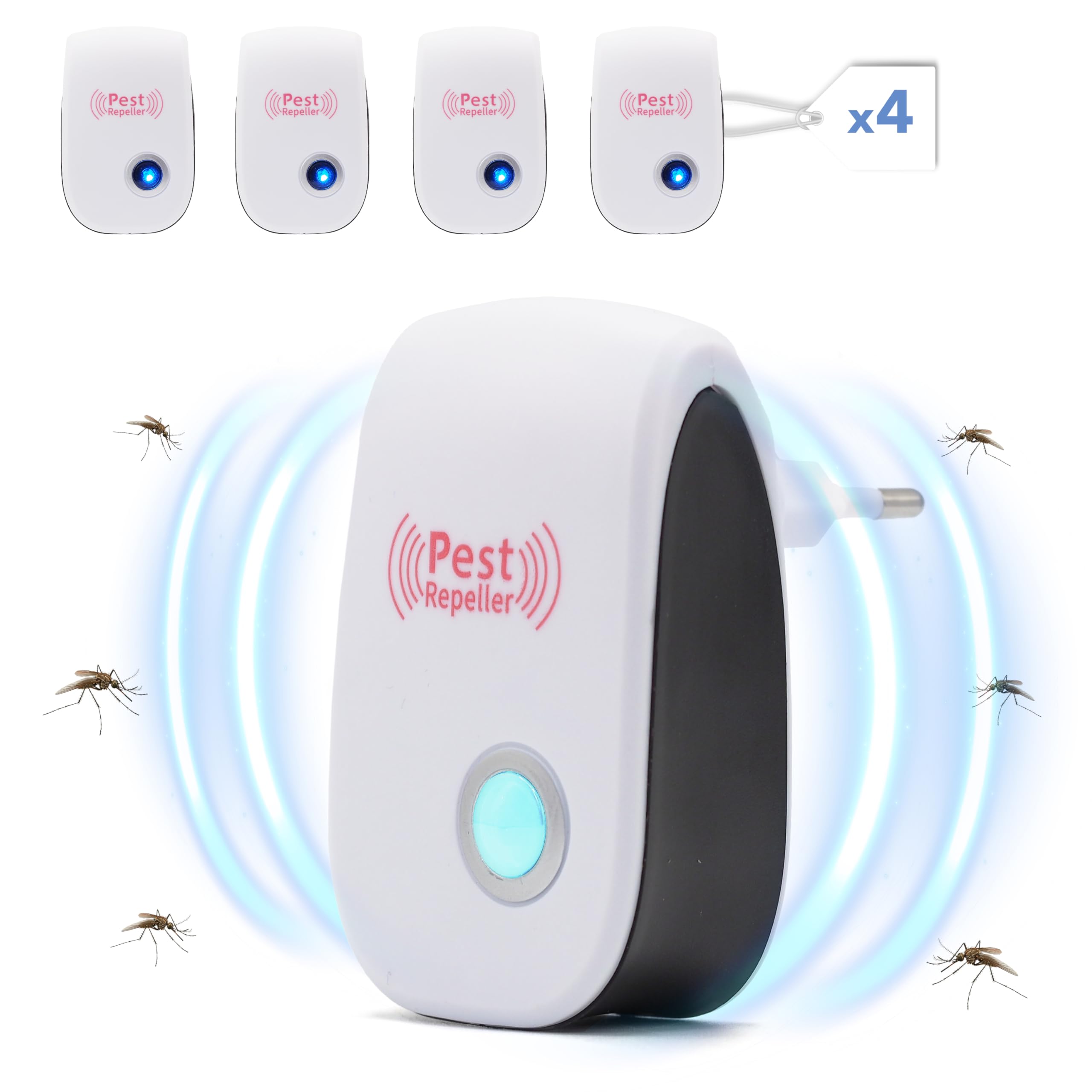 Repellente Ultrasuoni Interno per Topi, Zanzare, Mosche, Formiche e Insetti Vari - Antizanzare Ultrasuoni da Interno Inodore, Silenzioso e Innocuo per Animali Domestici, Bambini e Adulti