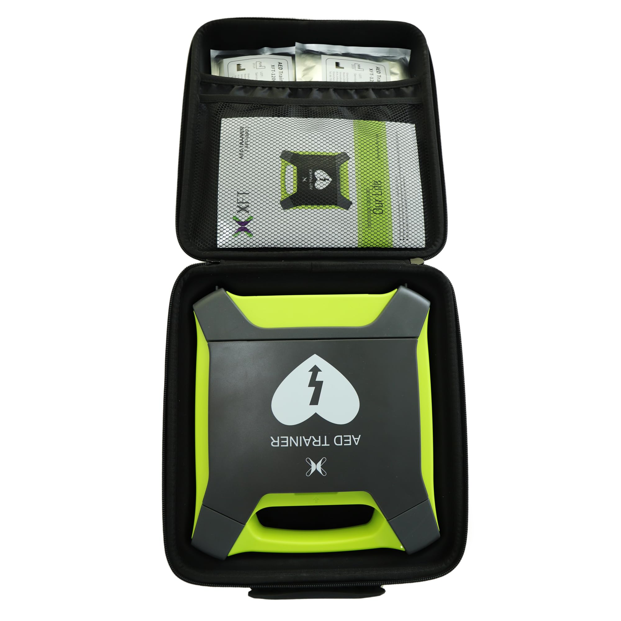 Dispositivo professionale DEA Defibrillatore Simulatore con schermo CPR, 10 scenari di allenamento, istruzioni vocali tedesco/francese/inglese/olandese per allenamento AED con telecomando (XFT 120G)
