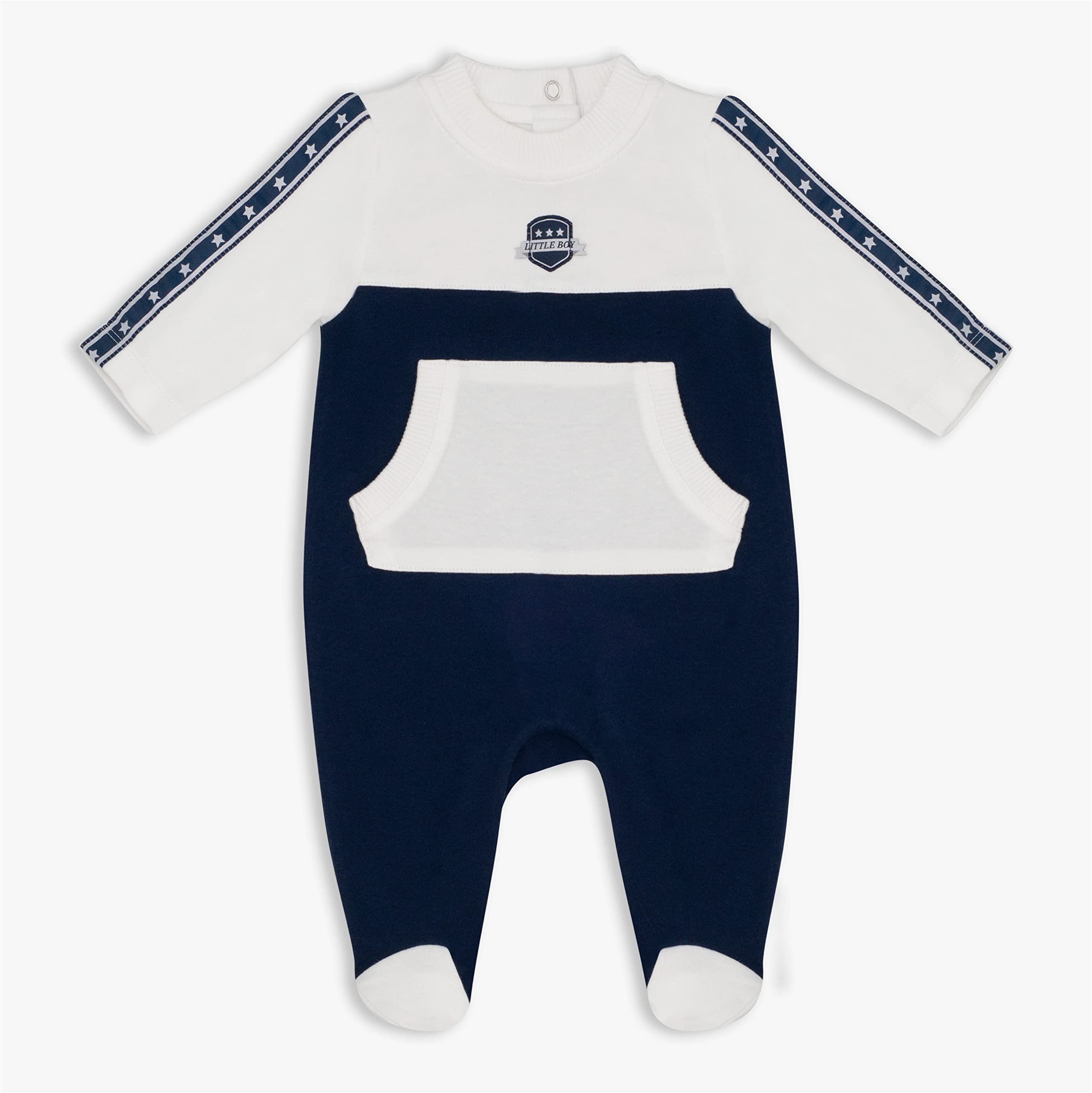 The Moon Brand Cotton Sleepsuit 1-3M Blue - Navy Sports |Baby Boy Clothes|Toddler Outfit|Newborn|Casual Playwear Clothes