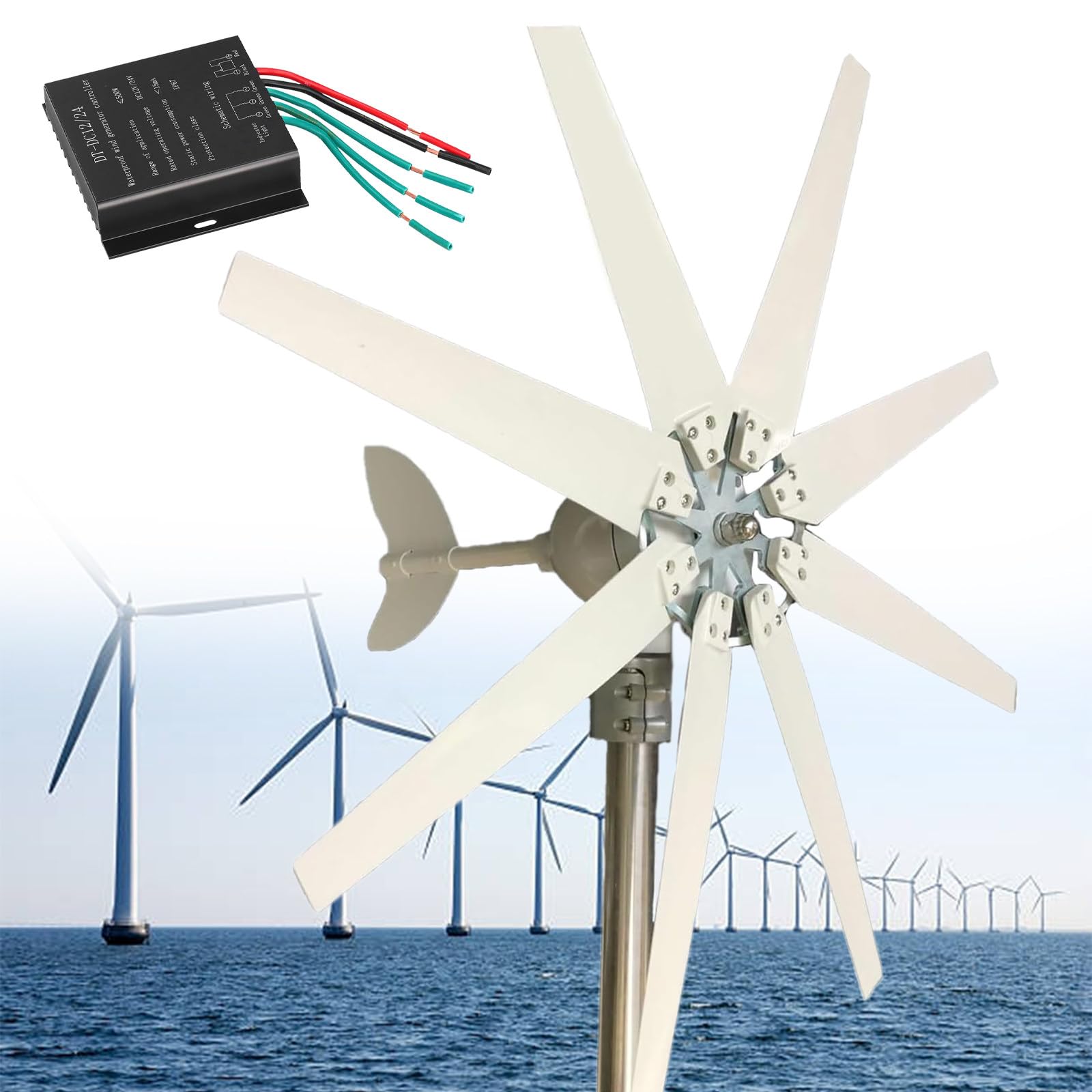 Générateur éolien 12000W solution énergie renouvelable avec MPPT