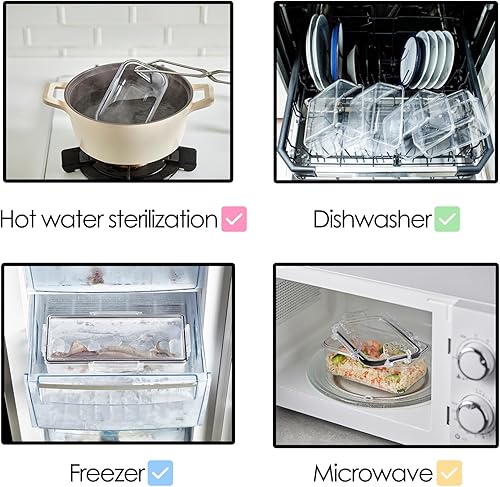 Miniatura 4 de gotman Contenedores herméticos de almacenamiento de alimentos 100% Tritan sin BPA, contenedores de alimentos aptos para microondas y congelador con