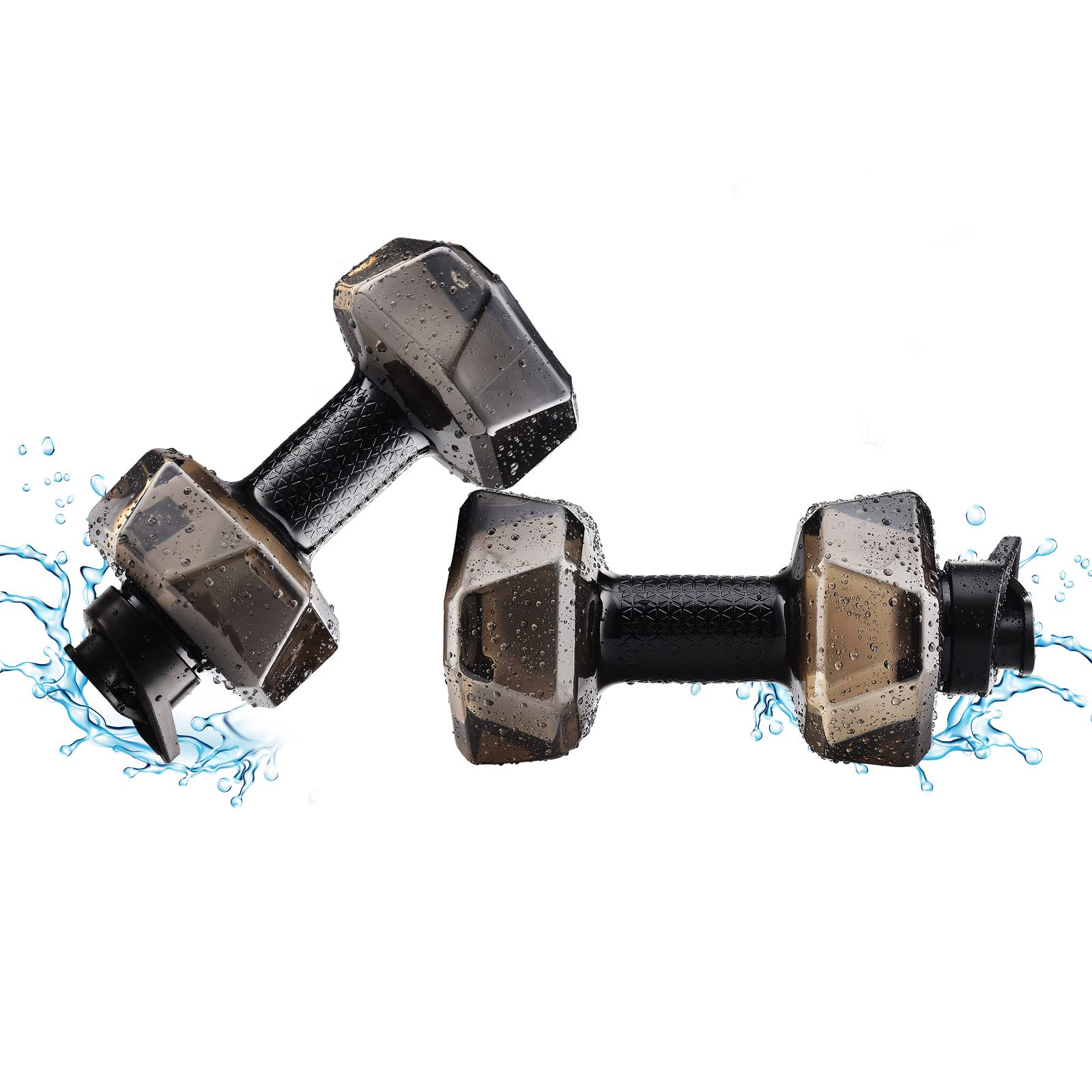 LKPOMI Aquatic Dumbbells Set of 2, Water Filled Dumbbells Water Weights for Pool Exercise Resistance Water Aerobic Equipment for Swimming Training Water Sport(Black)