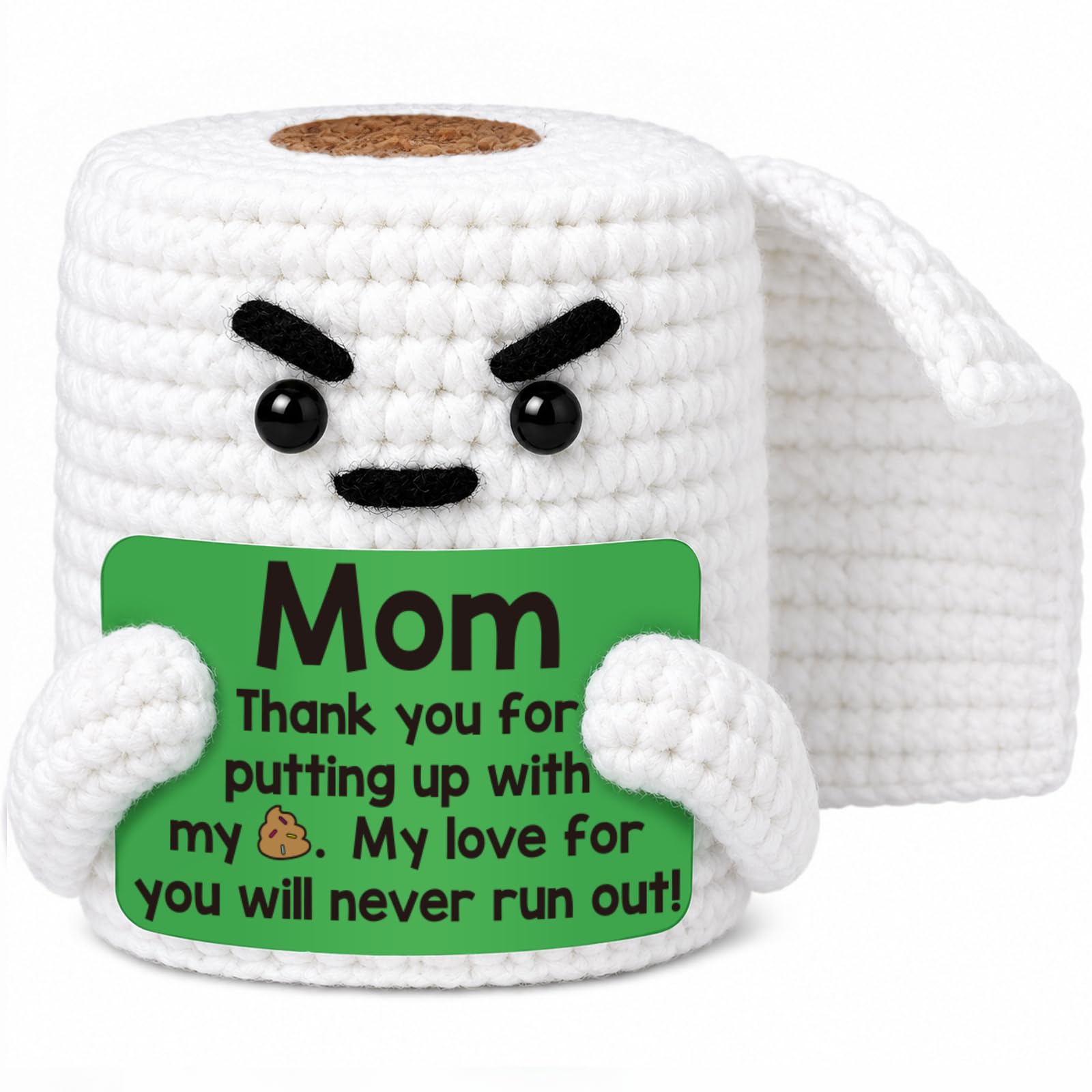 Regalos de cumpleaños de Navidad para mamá de hija e hijo, divertido rollo de papel higiénico de ganchillo hecho a mano, regalos para el día de la madre, regalos para nueva mamá, madre soltera,