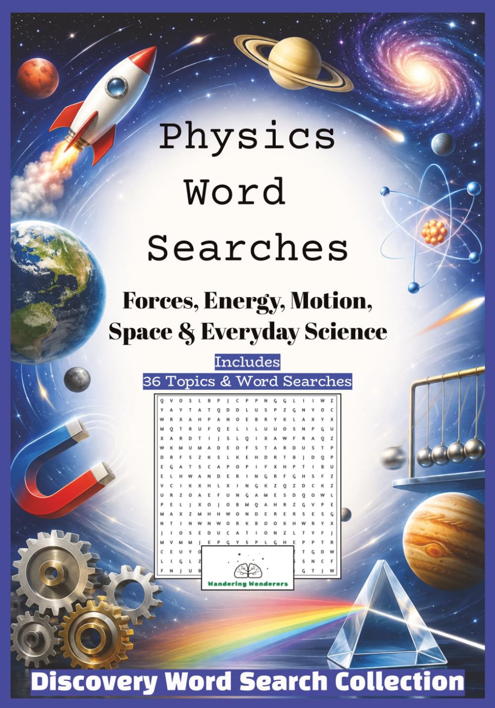 Physics Word Searches - Discovery Word Search Collection: Forces, Energy, Motion, Space & Everyday Science - Wandering Wonderers