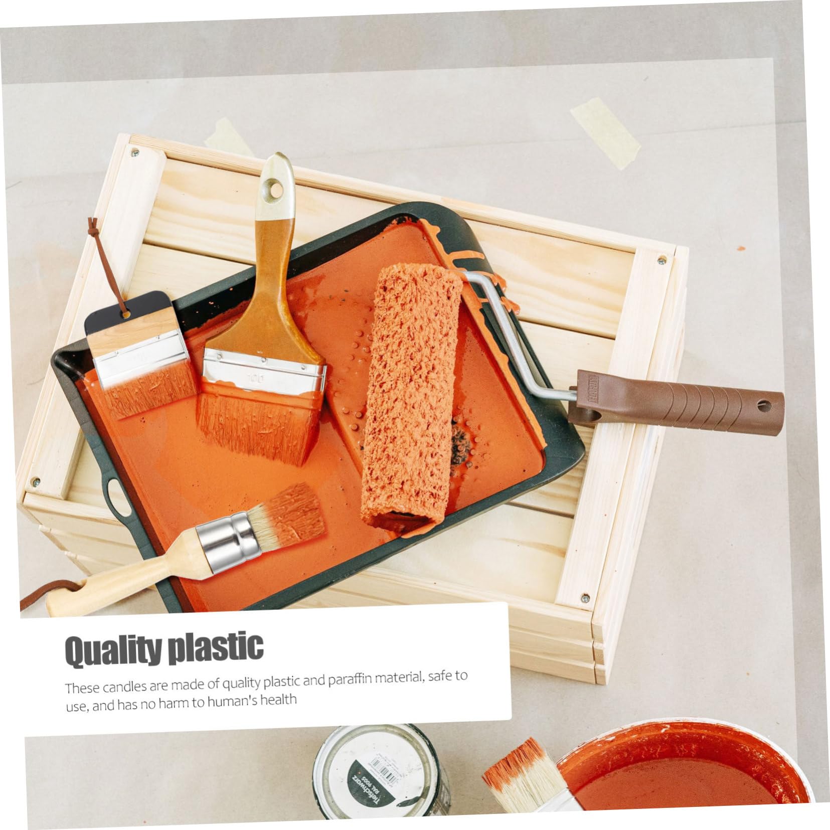 Pinceles de Acrílica con Mango de Madera Brochas y Flexibles para Acabados Proyectos Domésticos