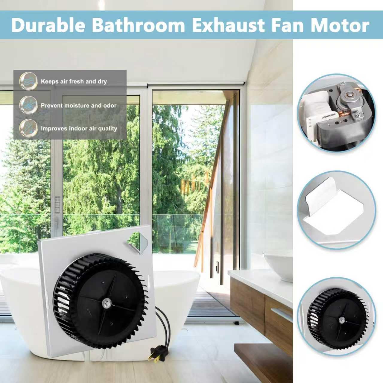 Hiorucet S97017450 Bathroom Fan Assembly for Broan 771-A, 771, Exhaust Fan Motor Replaces S97017450, 70CFM, 3000 RPM, Include 99080599 Motor, Blower Wheel and Mounting Plate for Broan Nu-Tone 771