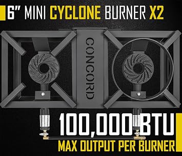 CONCORD THE BLOCK BURNER MAX Double Propane Outdoor Burner. 200,000 Total BTU. Wok Burner. Great for Home Brewing, Stir Frying, Camping, Tailgating, and More!