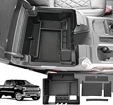 SXCY Bandeja organizadora de consola Silverado/Sierra 1500 2023 2024 Silverado/Sierra 2500HD 3500HD 2024 (consola completa de carga inalámbrica con asientos de cubeta solamente) (B negro)