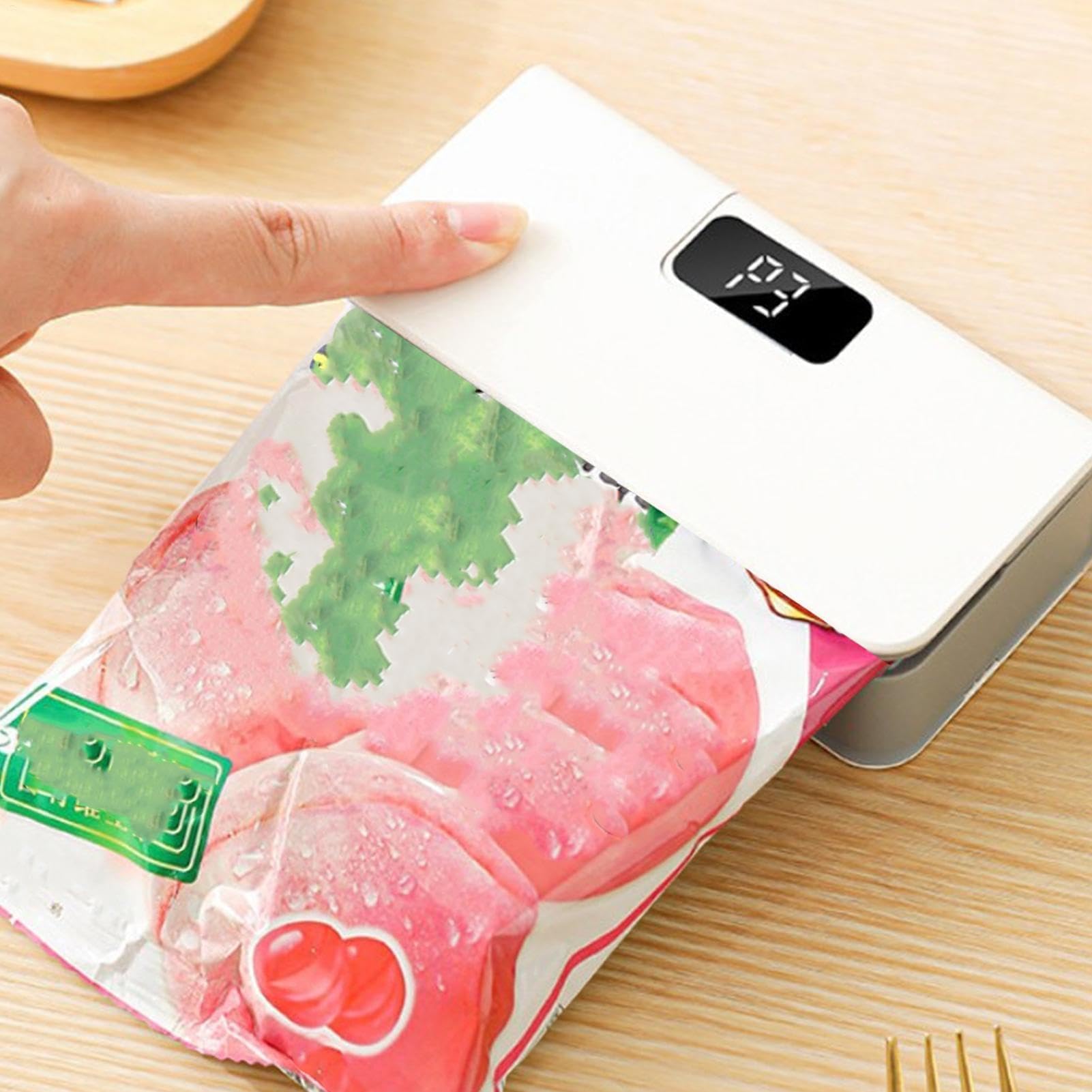 Sellador de bolsas – Sellador térmico de mano recargable, sellador y cortador de bolsas de chips 2 en 1, sellador al vacío con control de temperatura de 6 velocidades, práctico diseño de imán para