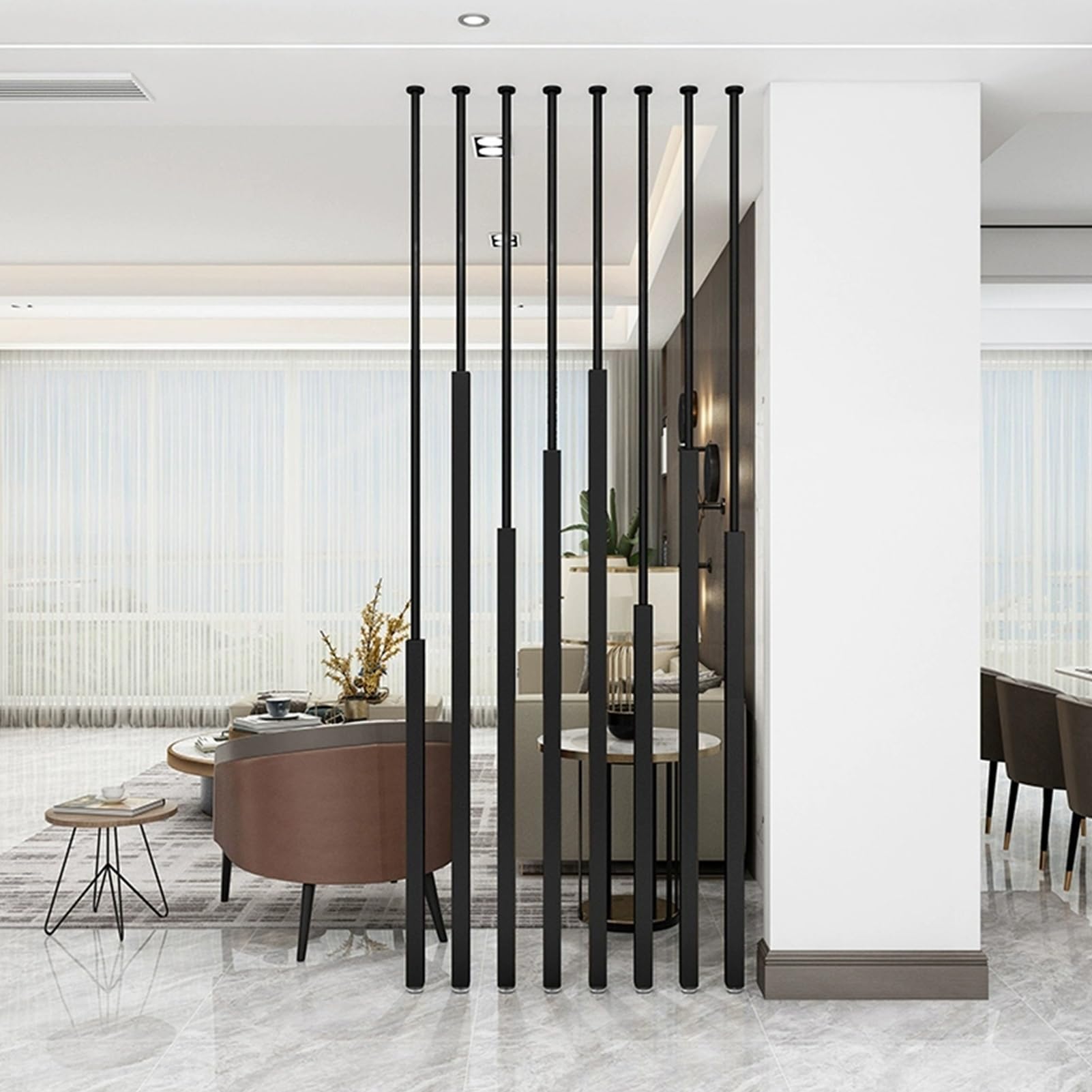 Room Divider Screen Privacy Wall Separator - Modern Hollow Decor Column For Living, Restaurant, Office, Freestanding Partition(8pcs-a,180cm/71in/5.9ft)