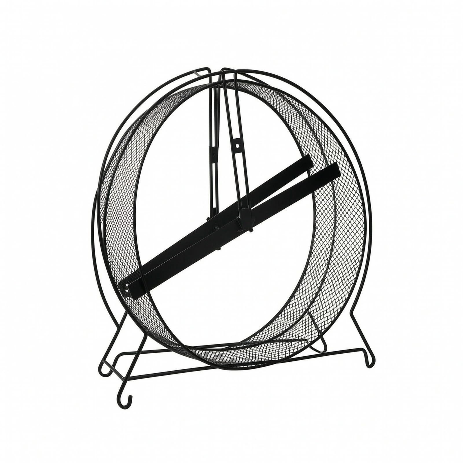 Ruota in Metallo con Supporto Silenziosa, Nero, 43 13 45cm | Robusta, Confortevole, Ruota per Esercizi di Piccoli Animali, Criceti, Chinchilla