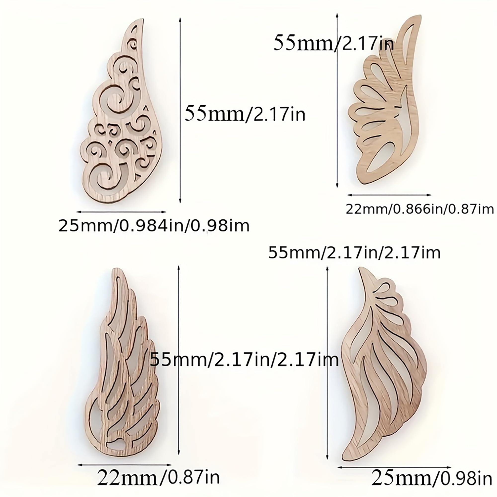 Cliths 40 Pcs Wooden Angel Wings Cutouts for Crafts DIY Paintable Shapes for Kids Art, Wedding Decorations, Home & Festival Hanging Ornaments 1