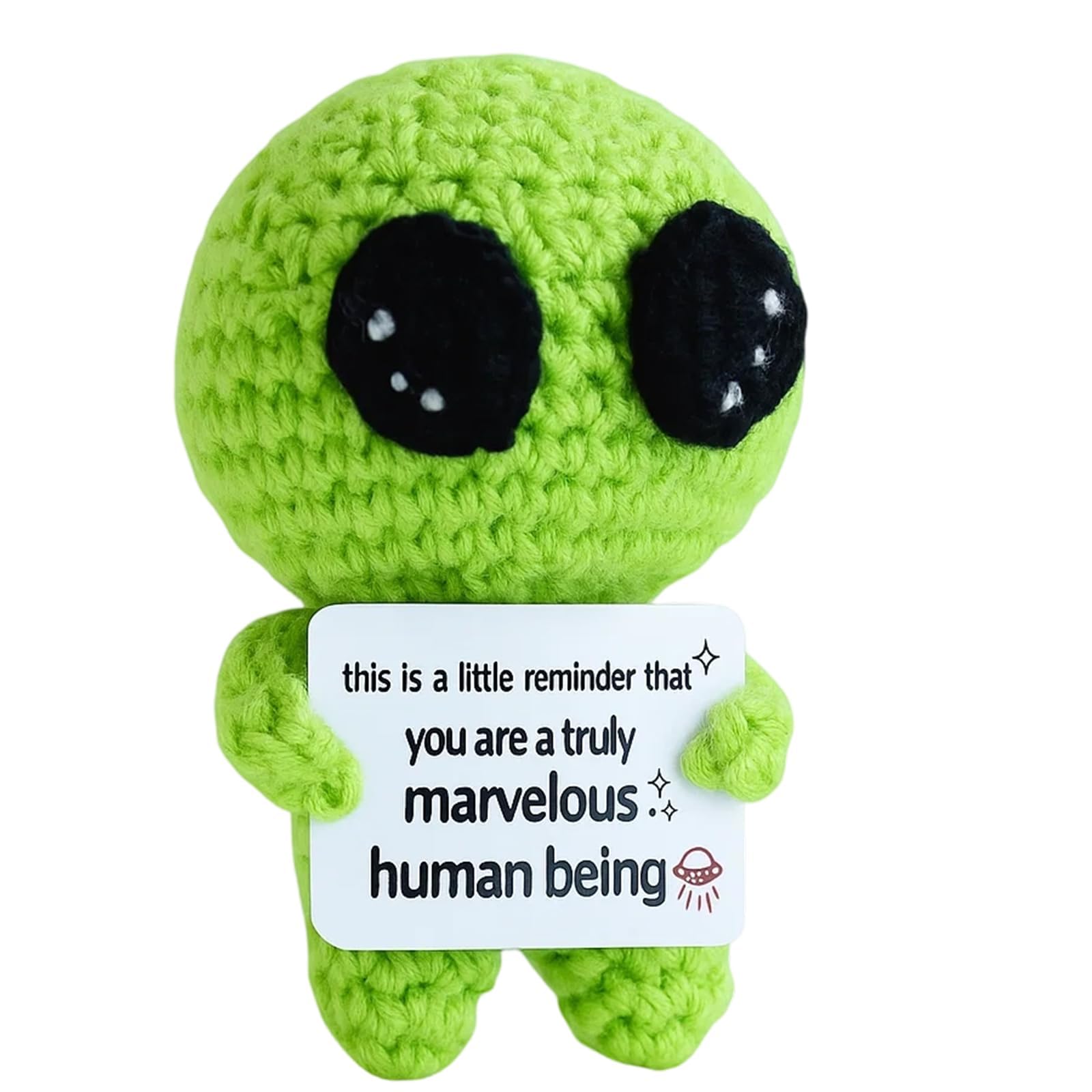 Alien Plush Toy,positive Crochet Animals, Unique Alien Figure for Gifting and Emotional Support,Suitable for Home Decoration and Collectors of Fans