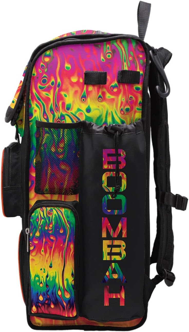 Boombah Superpack Bat Bag - Backpack Version (no wheels) - Holds 4 Bats - Lava Multi