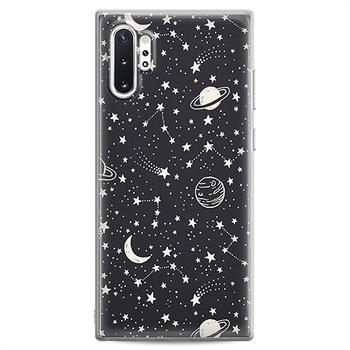 Funda compatible con Samsung S24 S23 S22 Plus S21 FE Ultra S20+ S10 Note 20 S10e S9 Art Pattern Stars Galaxy Art Design Print Planets Clear