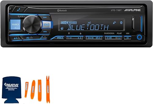 Miniatura 2 de Alpine Estéreo Bluetooth UTE-73BT para coche con 4 altavoces coaxiales SXE-1726S 220W. Unidad principal del receptor de medios digitales sin