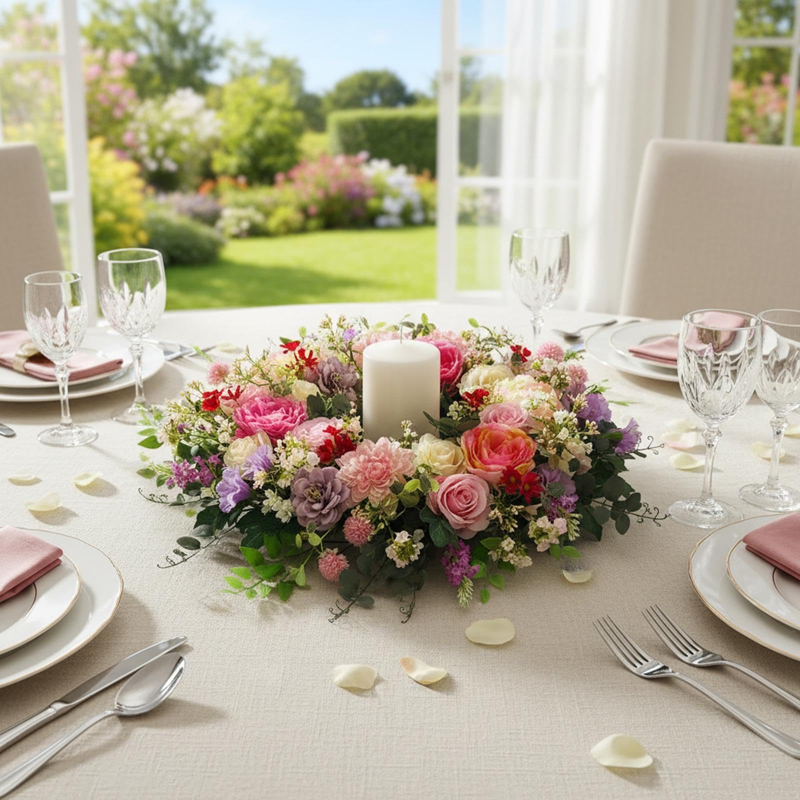 Künstlicher Türkranz, hängender Blumenkranz für Hochzeiten