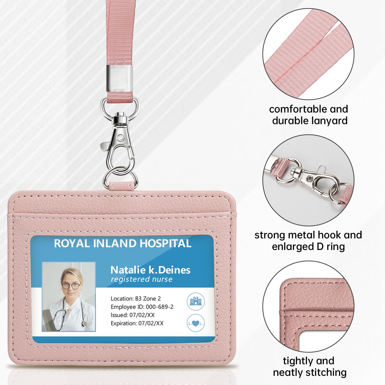 Xinfedi Porta Badge Da Collo, 100 Cordini Per Collo Con Porta Carte - Foto 6