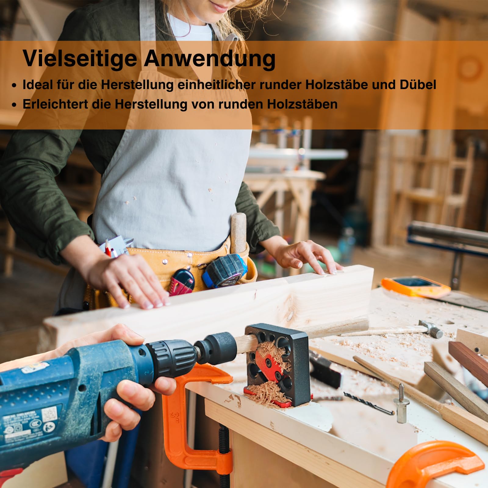 Dowel Maker, Adjustable Dübel Jig Holzdübel und Rundstab-Macher