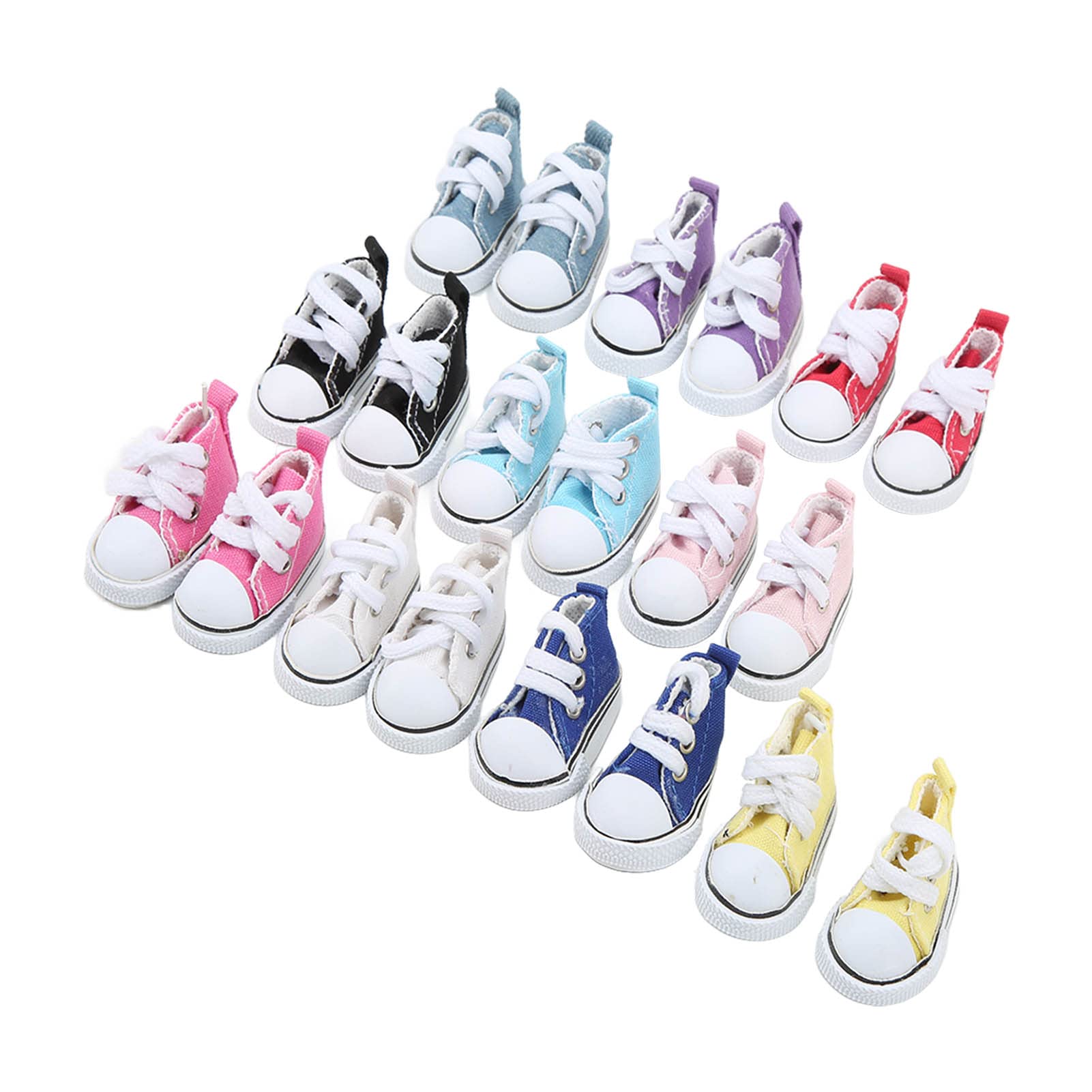Ejoyous Chaussures en Toile de Poupée, Semelle en Caoutchouc avec Conception Antidérapante, 10 Paires de Chaussures de Poupée 1/6 pour Un Jeu d'habillage Créatif