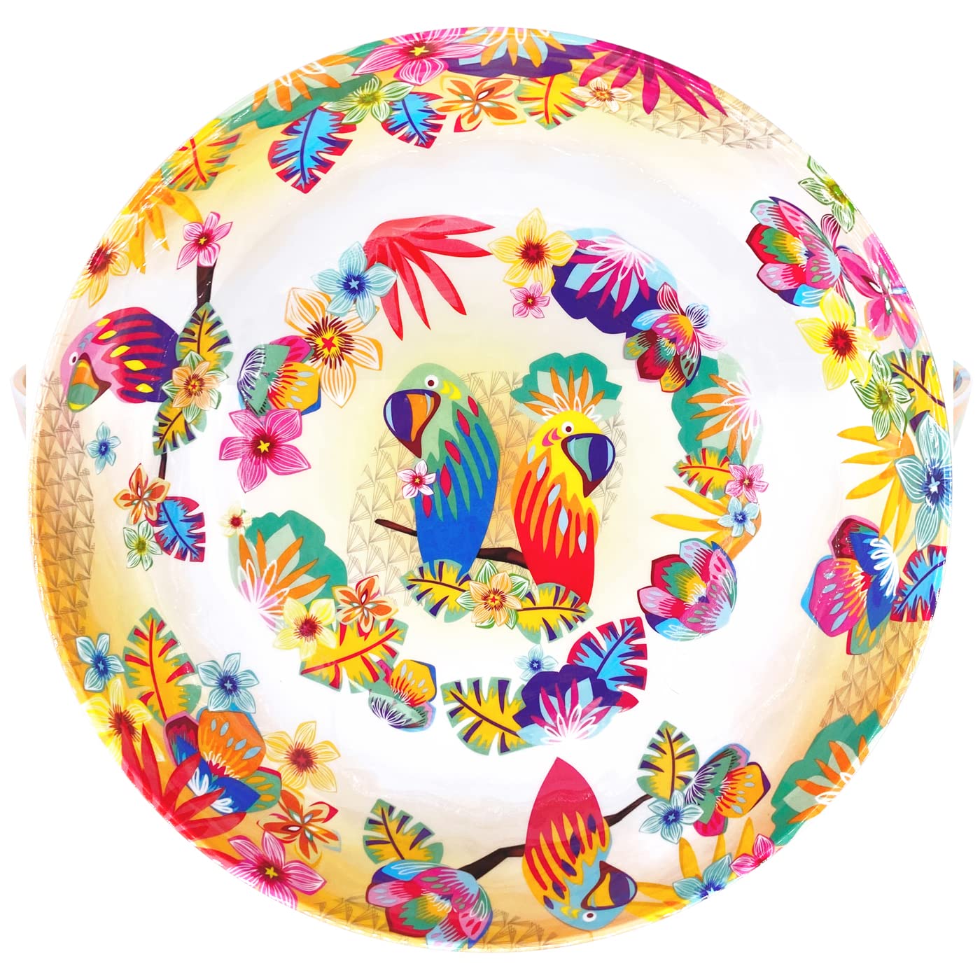 Les Jardins de la Comtesse - Grand Saladier en Mélamine - Perroquets de Bahia - 4L / Ø 31 cm - Multicolore - Service de Table de la Vaisselle Quasi-Incassable MelARTmine