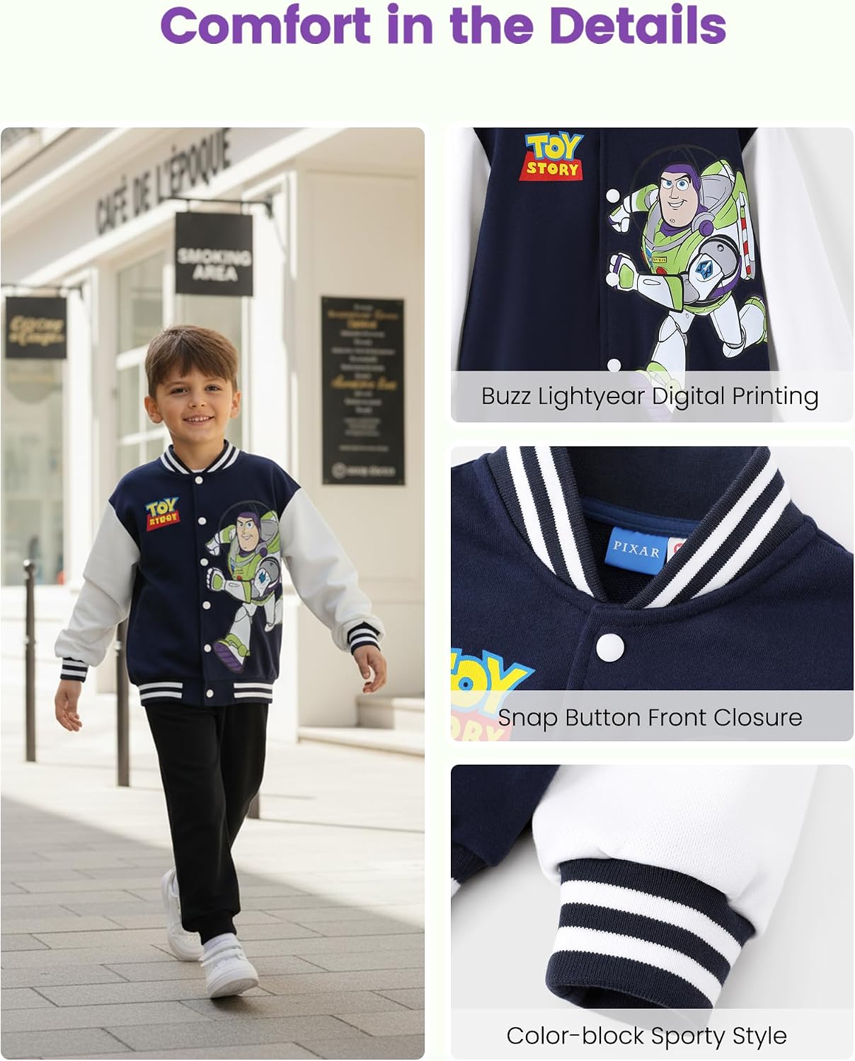 Disney Marvel Spider Man Bomber Jacket Toy Story Cars Mcqueen Varsity Cardigan Lightweight Coat Snap Button Sweatshirts 2-13Y